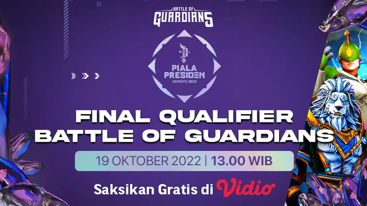 Saksikan Live Streaming Final Qualifier Battle of Guardians Piala Presiden eSports di Vidio Siang Hari Ini