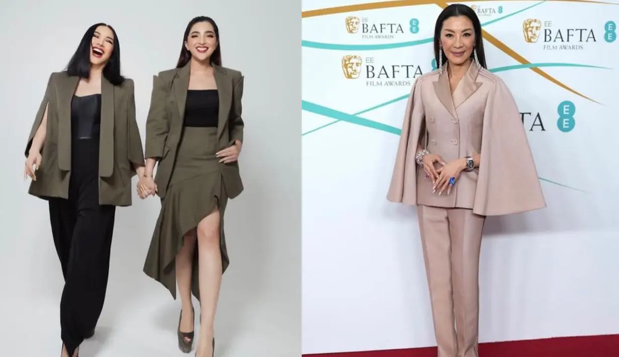 Michelle Yeoh dan Titi Dj sama-sama memilih cap blazer untuk formal style. [Foto: IG/ti2dj/michelleyeoh_official].