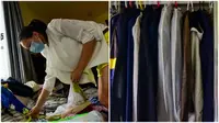 Ketika sedang mengatur kloset, ia memasang label-label pada baju-baju ataupun benda-benda lain supaya memudahkan dan gampang dicari lagi. (Sumber Shanghaiist.com)