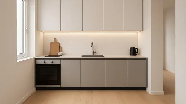 Model Dapur Sempit dengan Kabinet Minimalis, Bikin Rumah Mungil Lega/Ilustrasi AI