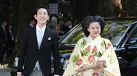 Putri Ayako dan suaminya Kei Moriya. (AP Photo)