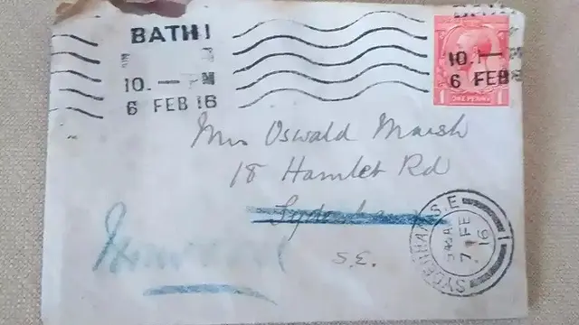 Surat berusia 105 tahun ini dikirimkan oleh Christabel Mennell ke temannya Katie Marsh.