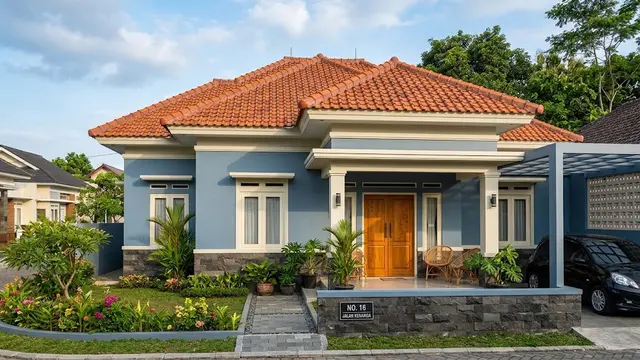 Kombinasi Cat Eksterior untuk Rumah dengan Genteng Terakota