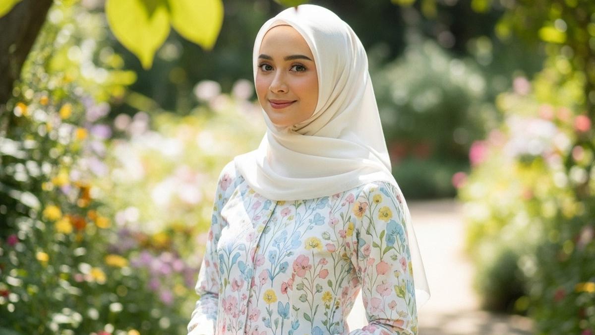 7 Inspirasi Model Gamis Syari Motif Bunga Cantik untuk Tampil Feminim, Tren Muslimah 2025
