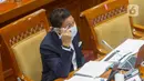 Menparekraf Sandiaga Salahuddin Uno saat rapat kerja dengan Komisi X DPR di Kompleks Parlemen, Senayan, Jakarta, Kamis (25/3/2021). Rapat membahas dampak pemotongan anggaran APBN TA 2021 sebesar Rp 300 M serta isu-isu strategis parekraf. (Liputan6.com/Angga Yuniar)