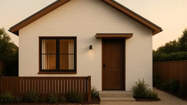 Model Rumah Kecil 6x9 Meter Kombinasi Batako dan Kayu