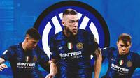 Inter Milan - Alessandro Bastoni, Milan Skriniar, Nicolo Barella (Bola.com/Adreanus Titus)