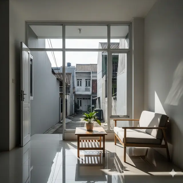 Inspirasi Rumah Estetik Sederhana 2 Lantai 5x8 di Gang