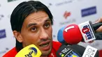 Swiss midfielder Hakan Yakin answers journalist's questions during a press conference at Feusisberg on June 03, 2008, ahead of the Euro 2008 Football Championships co-hosted by Austria and Switzerland. AFP PHOTO / Olivier MORIN