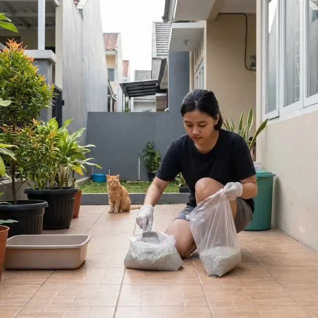 Cara Membuang Kotoran Kucing