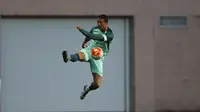 Cristiano Ronaldo saat memperkuat Portugal melawan Belgia (Reuters)