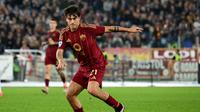 Stirker AS Roma, Paulo Dybala, jadi satu-satunya pencetak gol pada laga melawan Torino dalam lanjutan Liga Italia 2024/2025, Jumat (1/11/2024) dini hari WIB. (Alberto PIZZOLI / AFP)