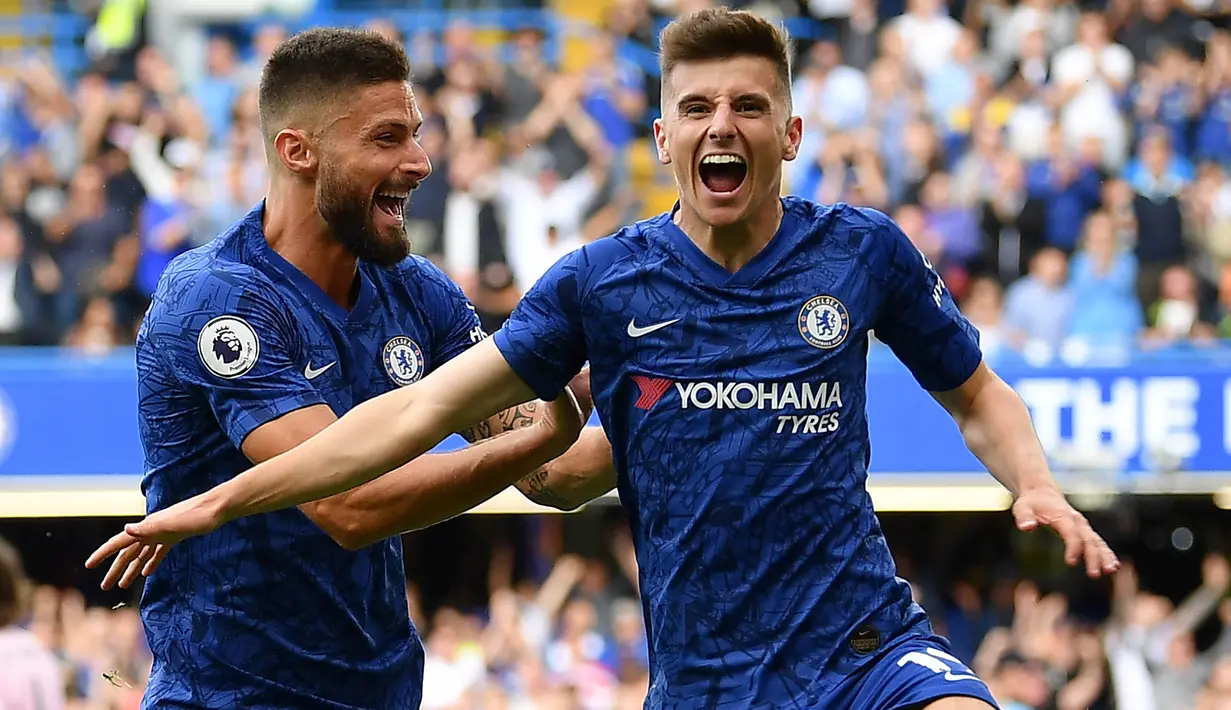 3. Mason Mount (20 Tahun) - Dalam empat laga awal penampilannya cukup memuaskan dengan berhasil menorehkan dua gol. Catatan tersebut membuat mantan pemain Derby County itu dipanggil ke Timnas Inggris oleh Gareth Southgate. (AFP/Daniel Leal-Olivas)