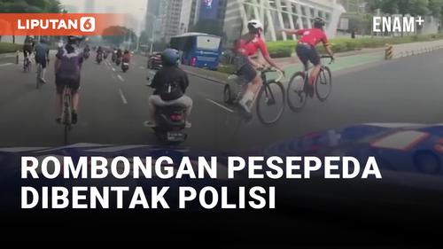 VIDEO: Ngeyel Pakai Jalan Raya, Rombongan Pesepeda Dibentak Polisi