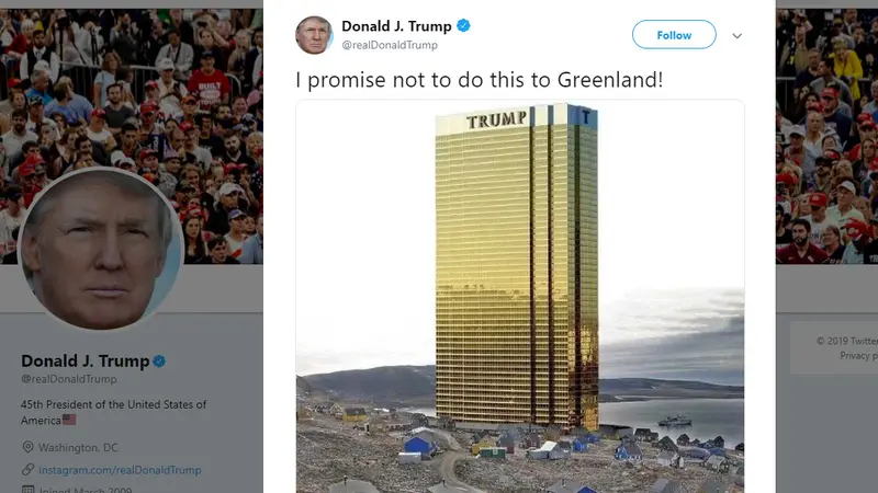 Presiden AS Donald Trump ingin membeli Greenland.