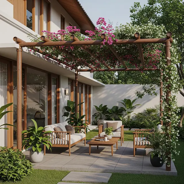 Kanopi PVC Gaya Pergola (Gemini AI)