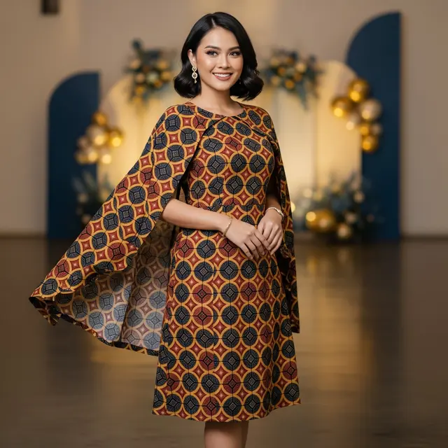 9 Model Dress Batik Kawung Modern Cocok untuk Pesta, Modis di Setiap Acara
