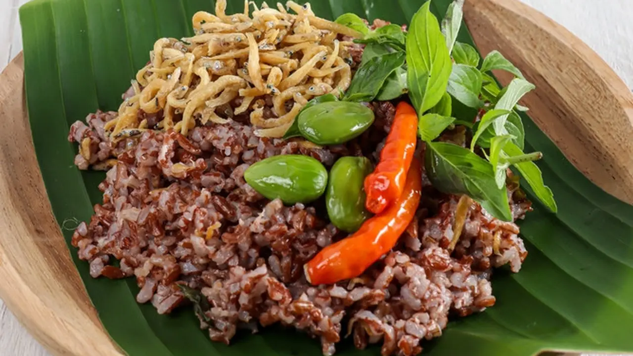 beras merah teri pete