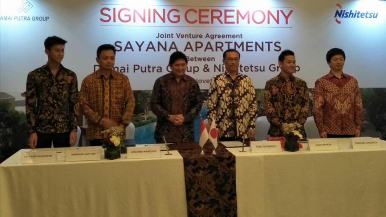 Damai Putra Group menggandeng perusahaan properti asal Jepang, Nishitetsu Group dalam pembangunan Sayana Apartments. (Deny/Liputan6.com)