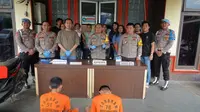 Kapolres Lampung Tengah, AKBP Andik Purnomo Sigit saat jumpa pers pengungkapan kasus pemalakan dan penganiayaan sopir truk. Foto : (Humas Polres Lampung Tengah)