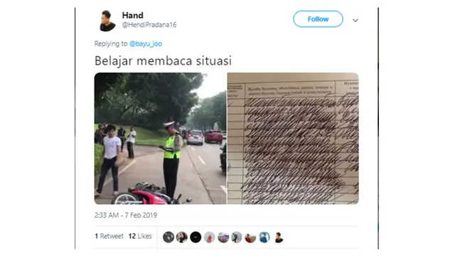 8 Kreasi Tulisan Pak Polisi Tilang Pemuda