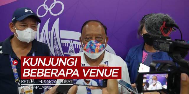 VIDEO: Ketua Umum KONI Pusat Kunjungi Venue Atletik, Panjat Tebing, dan Billiard di PON Papua 2021