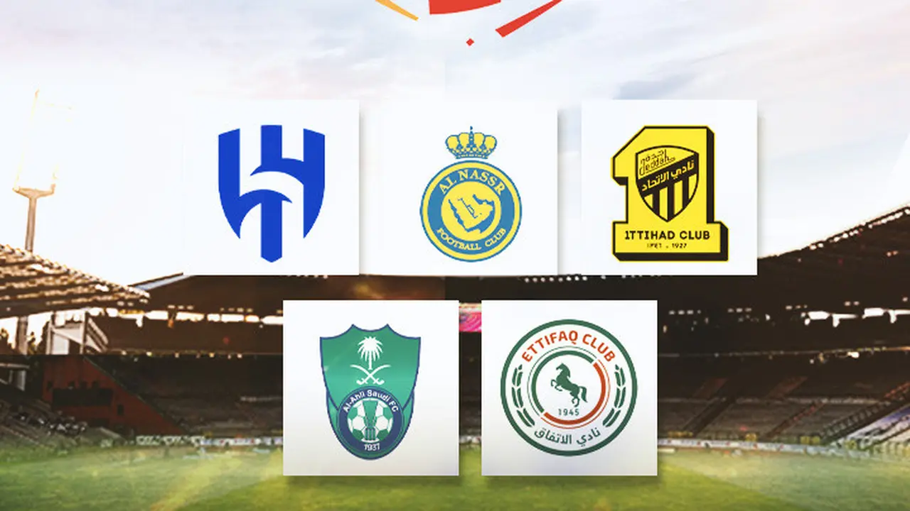 Ilustrasi - Logo Al Nassr, Al Ittihad, Al Hilal, Al Ahli, Al Ettifaq