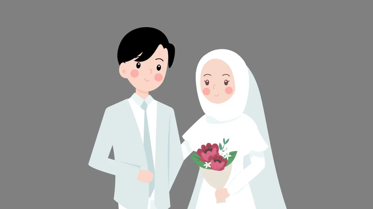 Animasi Wedding Hijab untuk Wallpaper, Lengkap dengan Proses Pembuatannya