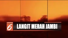 Kabut asap makin pekat, langit di Muaro Jambi, Provinsi Jambi, berubah jadi merah seperti di Planet Mars.