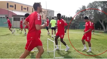 Latihan Evan Dimas di Klub Spanyol Llagostera