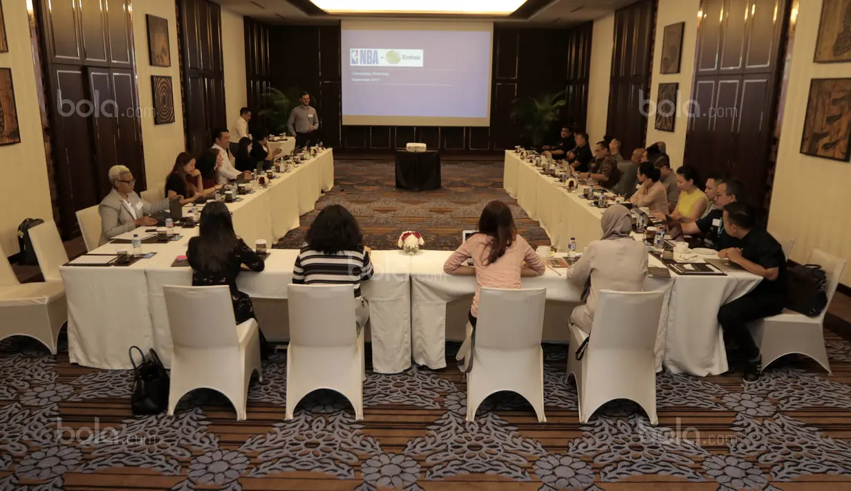 Suasana Workshop NBA di Hotel Fermount, Jakarta, (7/9/2017). Emtek satu-satunya grup Media di Indonesia yang menjalin kerjasama dengan NBA. (Bola.com/Nicklas Hanoatubun)  