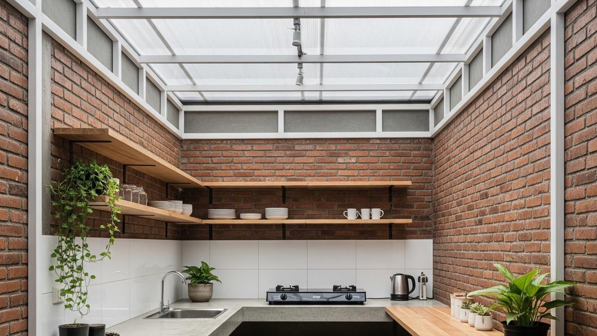 6 Desain Dapur Belakang dengan Baja Ringan yang Bisa Dibangun Bertahap