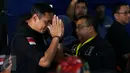 Agus Harimurti Yudhoyono meminta maaf kepada tim pemenangan, relawan, dan warga yang mendukung dirinya dan Sylviana, Jakarta, Rabu (15/2). (Liputan6.com/Johan Tallo)