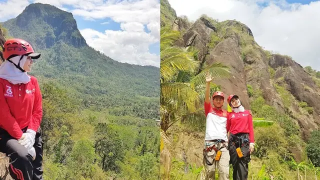 Novita Hardini dan sang suami saat bermain ke wisata alam