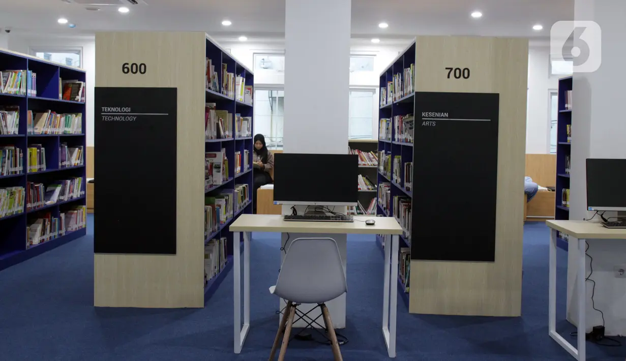 Suasana Perpustakaan dan Galeri Kota Bogor, Bogor, Jawab Barat, Senin (26/12/2022). Proyek yang merupakan hasil revitalisasi eks Gedung DPRD Kota Bogor itu baru mencapai 60 persen dan masih akan terus berkembang ke depannya. (Liputan6.com/Magang/Aida Nuralifa)