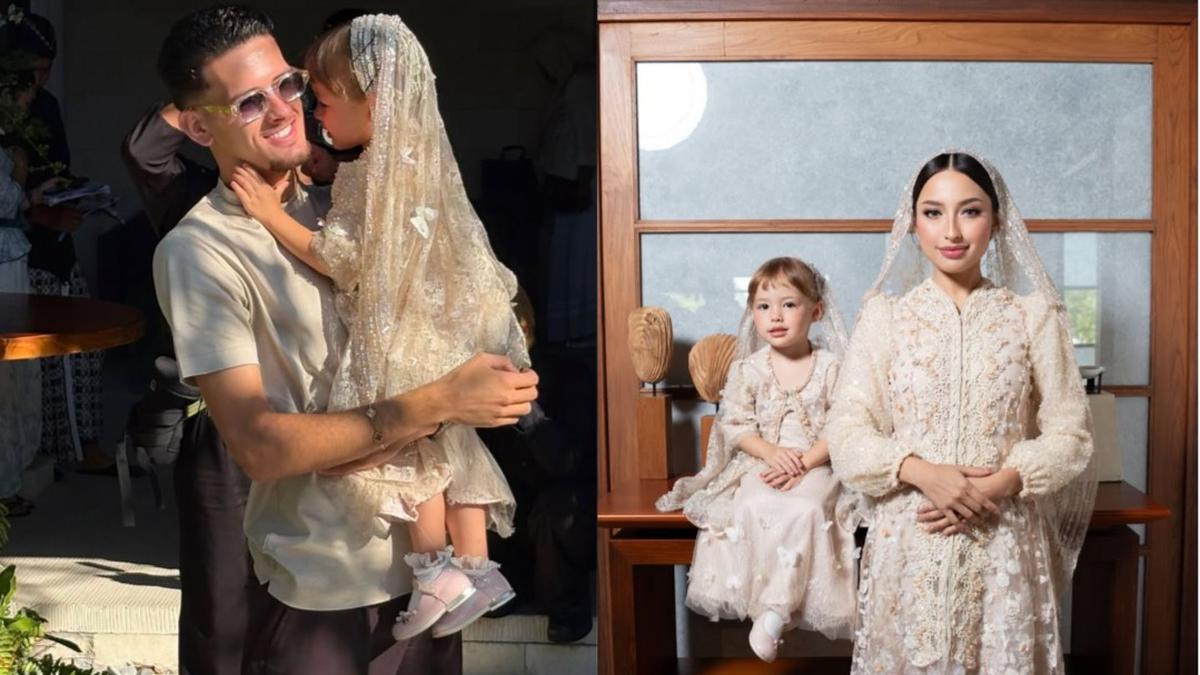 Digendong Justin Hubner, Potret Gemas Kamari Bak Mini Bride dengan Dress Kembaran Jennifer Coppen di Momen Pengajian
