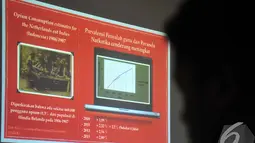 Sebuah slide yang menampilkan grafik penyalahgunaan narkoba yang terus meningkat dalam diskusi 'Ancaman Narkoba di Kota Metropolitan', Jakarta, Kamis (30/10/2014). (Liputan6.com/Johan Tallo)