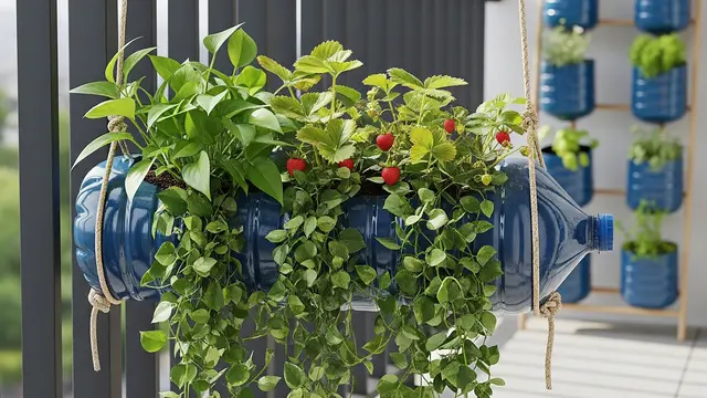 Model Kebun Mini di Balkon dengan Galon Bekas