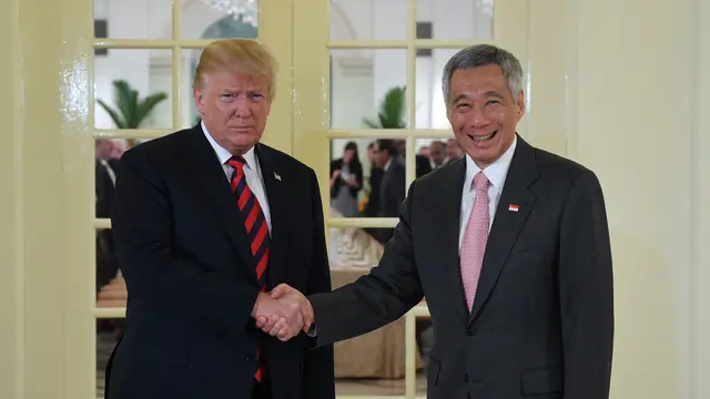 Donald Trump Terima Jamuan Makan Siang PM Singapura di Istana