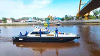KPC Lancang Kuning Polda Riau untuk meminimalisir kejahatan di perairan Riau. (Liputan6.com/M Syukur)