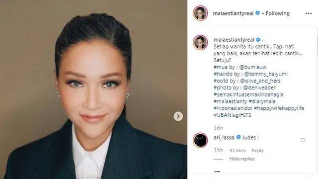 Unggahan Maia Estianty. (Foto: Instagram maiaestiantyreal)