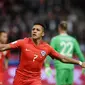 Alexis Sanchez menjadi pencetak gol terbanyak di timnas Cile setelah membobol gawang Jerman pada Piala Konfederasi 2017. (AFP/Frank Fife)