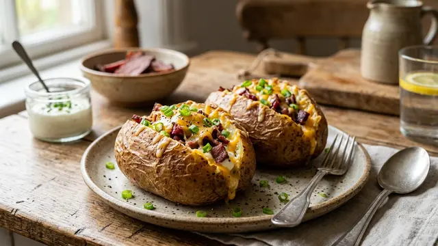 Resep Baked Potato Isi Smoked Beef (AI Generated)