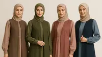 7 Model Gamis Kombinasi Rompi Panjang Lengan Balon, Tren Fashion Muslimah 2025  