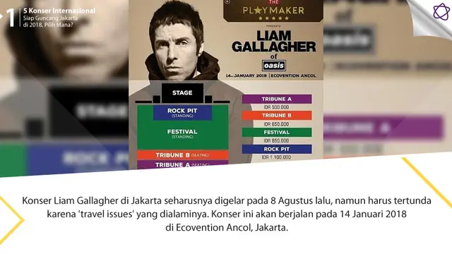 [Bintang] 5 Konser Internasional Siap Guncang Jakarta di 2018, Pilih Mana?