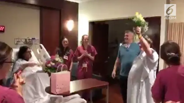Seorang wanita yang dalam persiapan melahirkan memimpin upacara pernikahan di sebuah rumah sakit di New York. Selang 4 jam dari prosesi tersebut, sang wanita melahirkan bayi laki-laki.