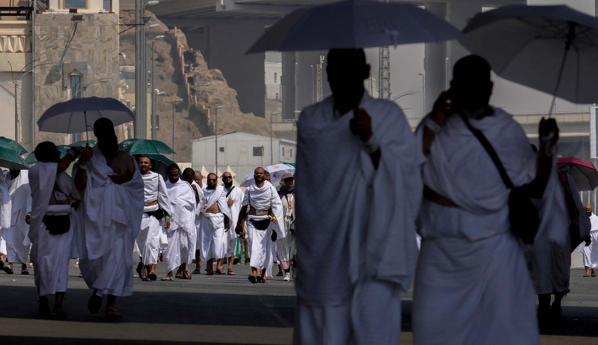 Tarwiyah merupakan salah satu sunnah sebelum puncak ibadah haji wukuf di Padang Arafah. (AP Photo/Rafiq Maqbool)