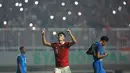 <p>Pemain Timnas Indonesia, M. Ramadhan Sananta merayakan kemenangan timnya&nbsp;saat laga FIFA Match Day antara Timnas Indonesia melawan Timnas Curacao di Stadion Pakansari, Bogor, Selasa (27/09/2022). (Bola.com/Muhammad Iqbal Ichsan)</p>