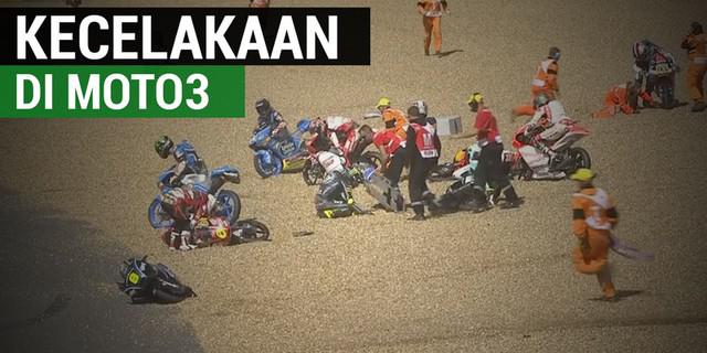 VIDEO: Kecelakaan Massal Para Pebalap Moto3 di Sirkuit Le Mans