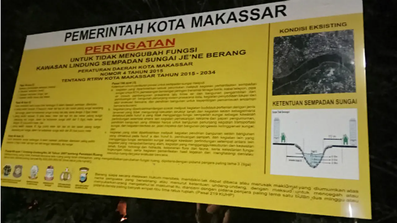 Kawasan Lindung Sempadan Sungai Jeneberang Terbakar